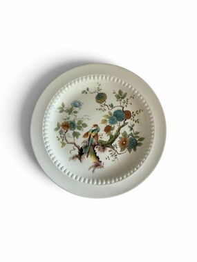 Decorative Floral Bird Ceramic Dinner Plate in Cream by Royal Cauldon Paradise